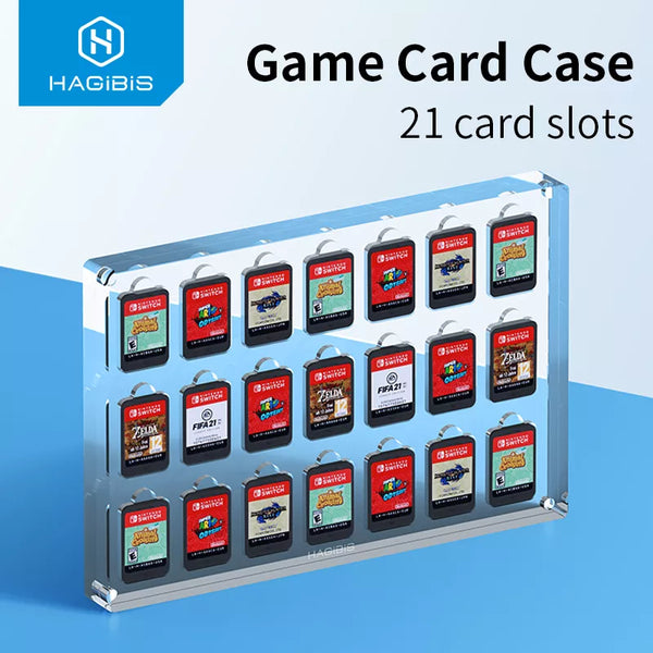 Hagibis Transparent Game Card Case for Nintendo Switch 21/12 card slots Protective Shockproof Acrylic Games Storage Box Holder - IHavePaws