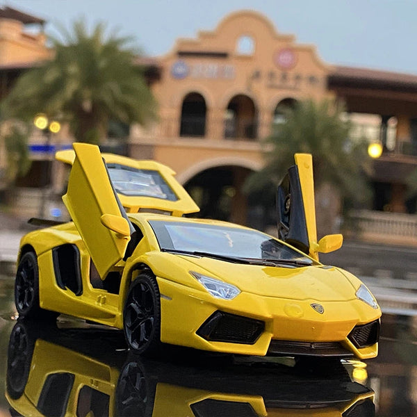 1:32 Aventador LP740 Alloy Sports Car Model Diecast Metal Vehicles Car Model Simulation Yellow - IHavePaws