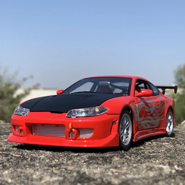 Welly 1/24 Nissan Silvia S15 Refit Wide Body Car Model Diecasts Metal Toy Performance Sports Car Model High Simulation Kids Gift S15 Red - IHavePaws