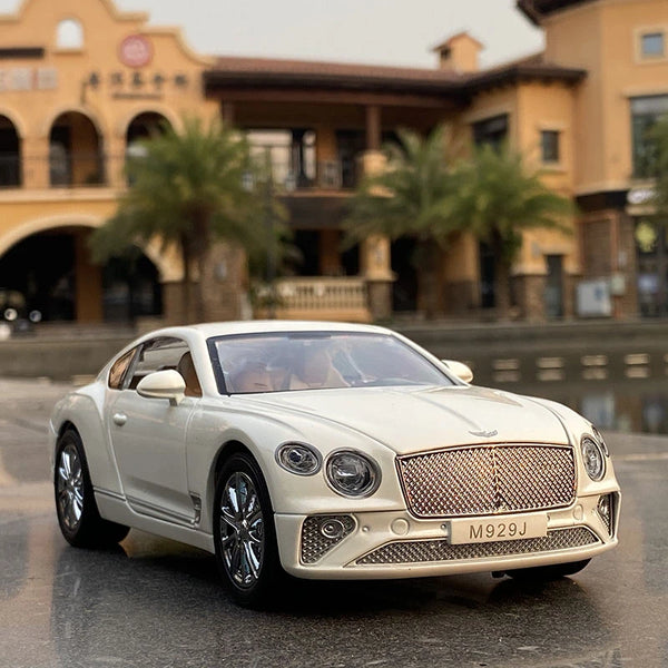 Large Size 1:24 Continental GT Alloy Car Model Diecast Simulation Metal Luxy Car Model Sound Light Collection Childrens Toy Gift White A - IHavePaws
