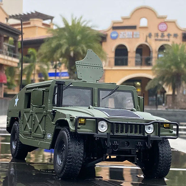 Large Size 1:18 Hummer H1 Military Explosion Proof Car Model Alloy Diecast Simulation Toy Armored Car Metal Tank Model Kids Gift Green A - IHavePaws