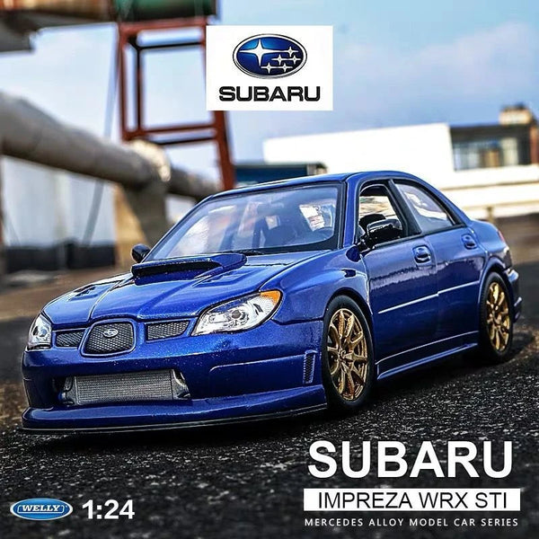 Welly 1:24 Subaru Impreza Alloy Racing Car Scale Model Diecast Simulation - IHavePaws