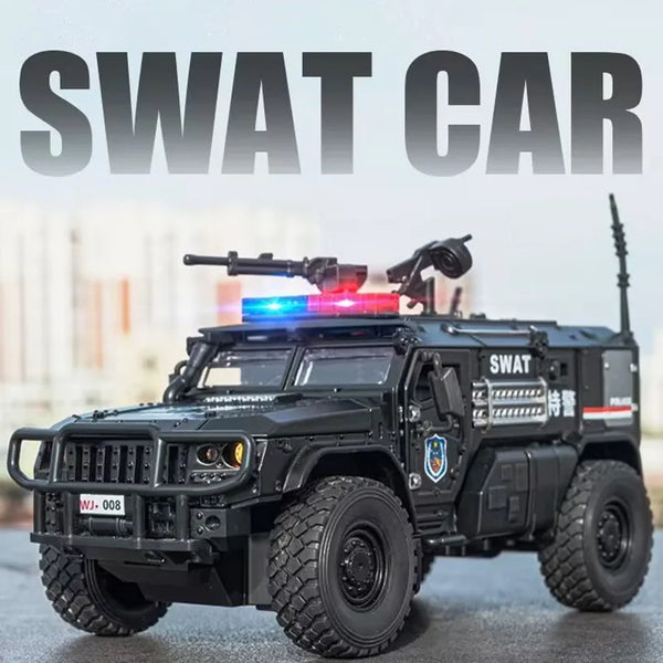 1:32 Alloy Tiger Armored Car Truck Model Diecasts Off-road Vehicles Model Metal Police Explosion Proof Car Model Kids Toys Gifts - IHavePaws