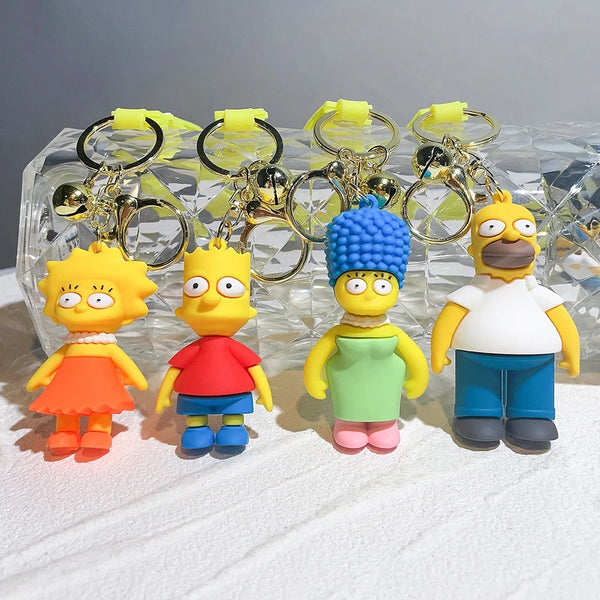 Classic New Celebrity Family Homer Simpson Anime Keychain Car Keychain Bag Accessories Pendant - ihavepaws.com