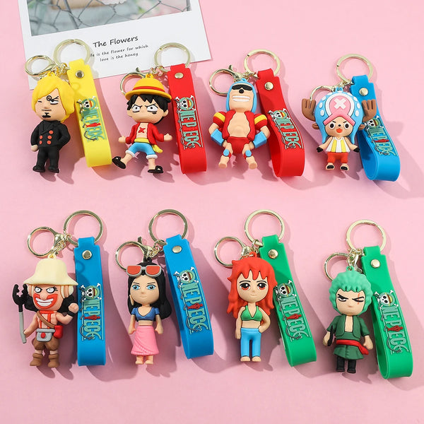 Japanese Anime Keychain Cartoon Monkey D. Luffy Keychain Doll Backpack Pendant Car Key Ring Ornaments Jewelry Gifts - ihavepaws.com