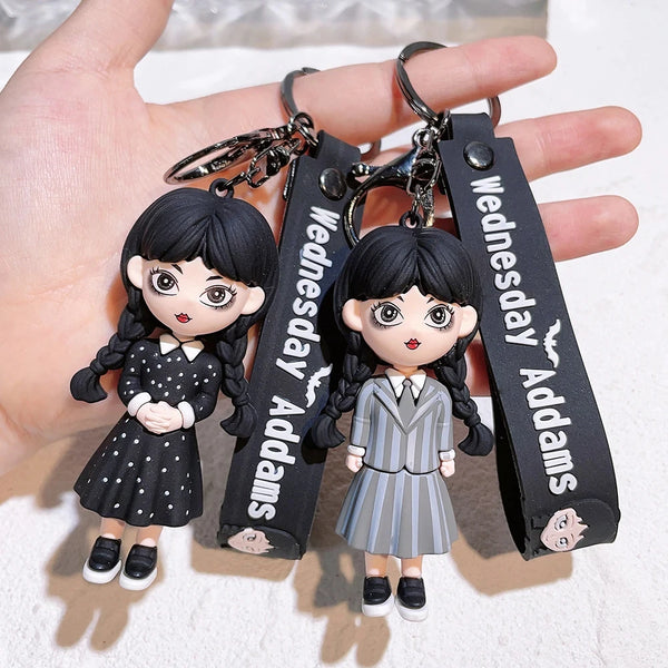 Wednesday Addams Acrylic Keychain Animated Addams Family Figure Pendant Keyring Gift For Fans Decoration Wholesale - ihavepaws.com
