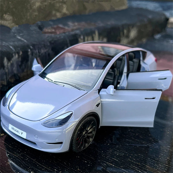 1:24 Tesla Model Y SUV Alloy Car Model Diecast Metal Toy Vehicles Car Model Simulation Collection Sound and Light Childrens Gift - IHavePaws