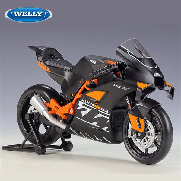 Welly 1:12 KTM RC 8C Alloy Road Racing Motorcycle Model Diecasts Metal Street Sports Motorcycle Model Simulation Childrens Gifts