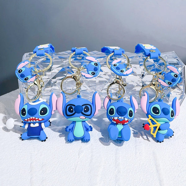 Cute Stitch Action Figure Christmas Keychain Decoration Hanging Ornaments Party Pendant Decorations Kids New Year Gifts - ihavepaws.com