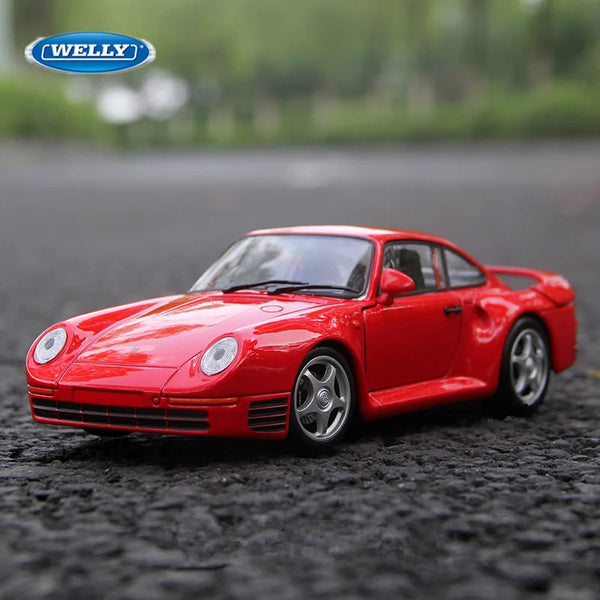 WELLY 1:24 Porsche 959 Alloy Classic Sports Car Model Diecast Metal Toy Vehicles Car Model Simulation Collection Childrens Gifts - IHavePaws