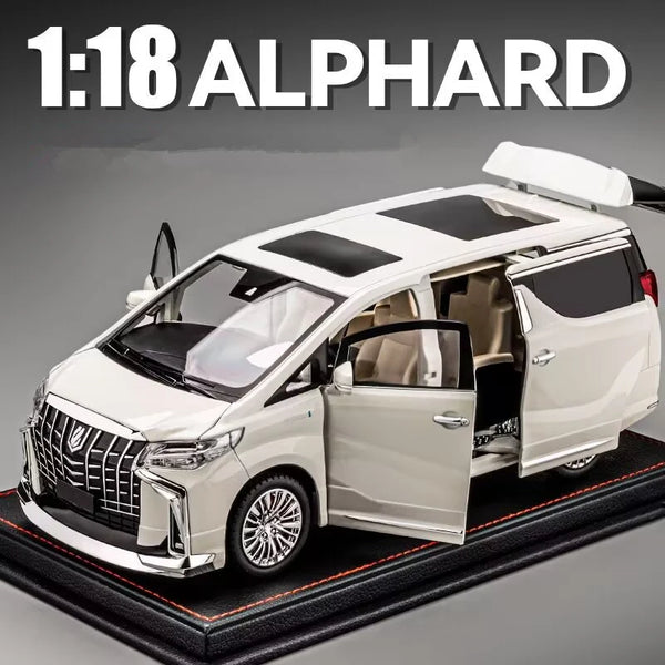 Large Size 1/18 Toyota Alphard MPV Alloy Car Model Diecast Metal Toy Vehicles Car Model Simulation Sound and Light Children Gift