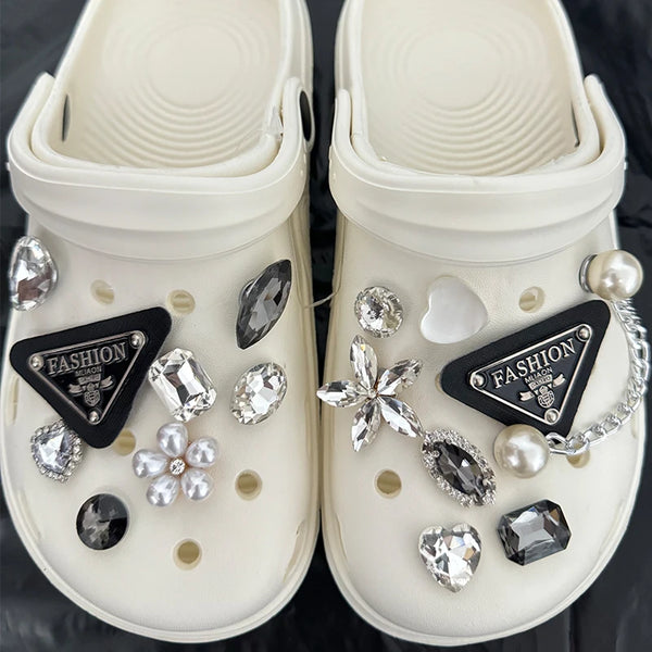 Cute Animals Jewelry Chain Charms for Croc Shoes Cartoon Bear Triangle Hole Shoe Accessories Set for Kids Girls Women Decor - IHavePaws