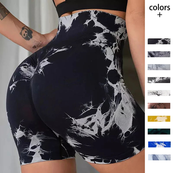 New Seamless Tie Dye Push Up Yoga Shorts For Women High Waist Summer Fitness Workout Running Cycling Sports Gym Shorts Mujer - ihavepaws.com
