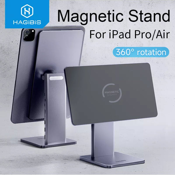 Hagibis Adjustable Magnetic Stand for iPad Pro 12.9 3rd/4th/5th/6th 11 Air 10th Tablet Holder 10.9 Rotation bracket USB C Hub - IHavePaws