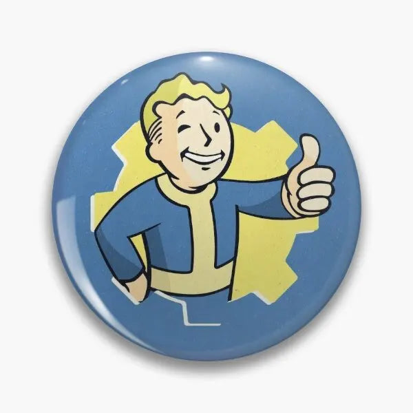 Fallout Shelter Vault Boy 1 Soft Button Pin Fashion Badge Cute Brooch Metal 32mm(1.25in) - IHavePaws