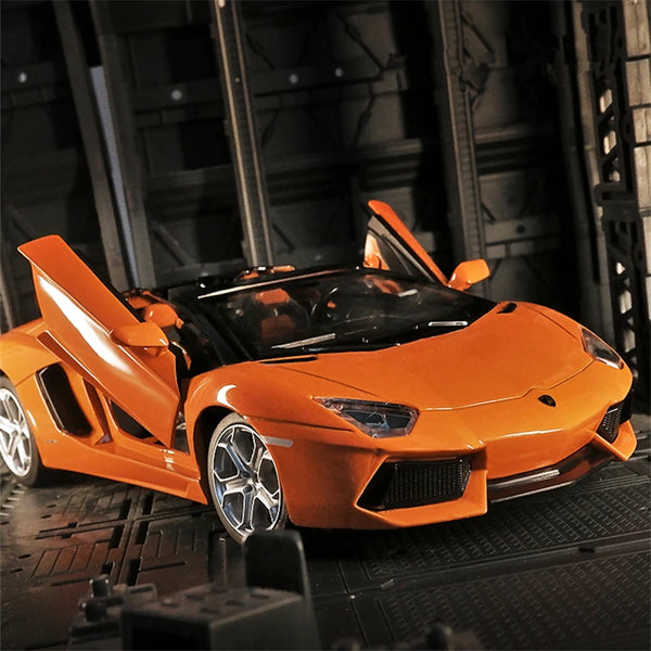 1/24 Aventador Roadster Convertible Alloy Sports Car Model Diecast Metal Toy Racing Car Vehicles Model Sound and Light Kids Gift - IHavePaws