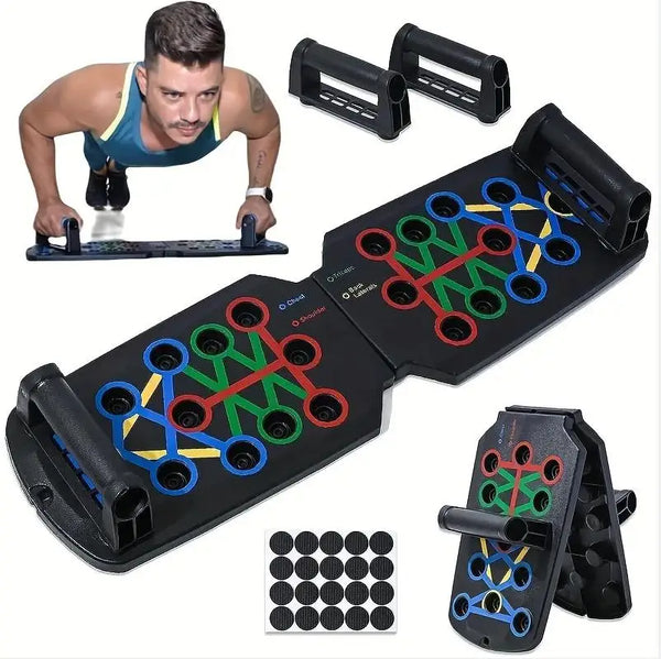 Portable Multifunctional Push-up Board Set With Handles Foldable Fitness Equipment For Chest Abdomen Arms And Back Training - IHavePaws