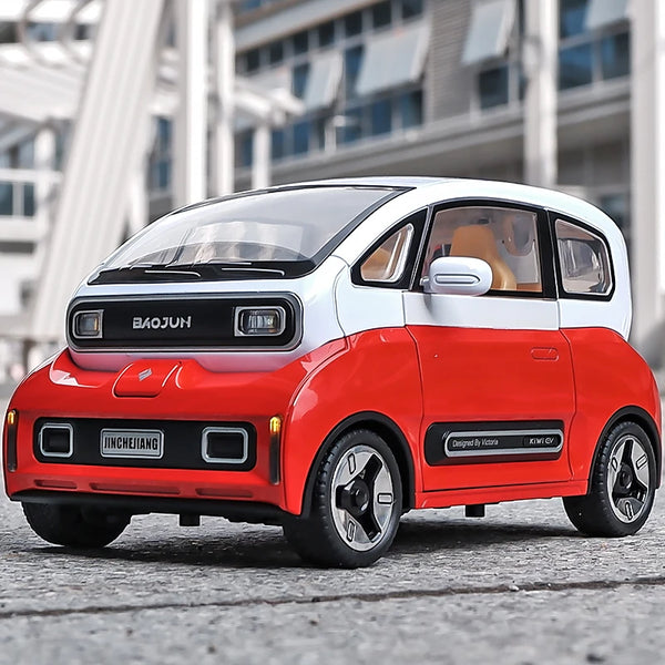 1:18 BAOJUN MINI EV Alloy New Energy Car Model Diecast Metal Vehicles Car Model With Charging Pile Sound and Light Kids Toy Gift - IHavePaws