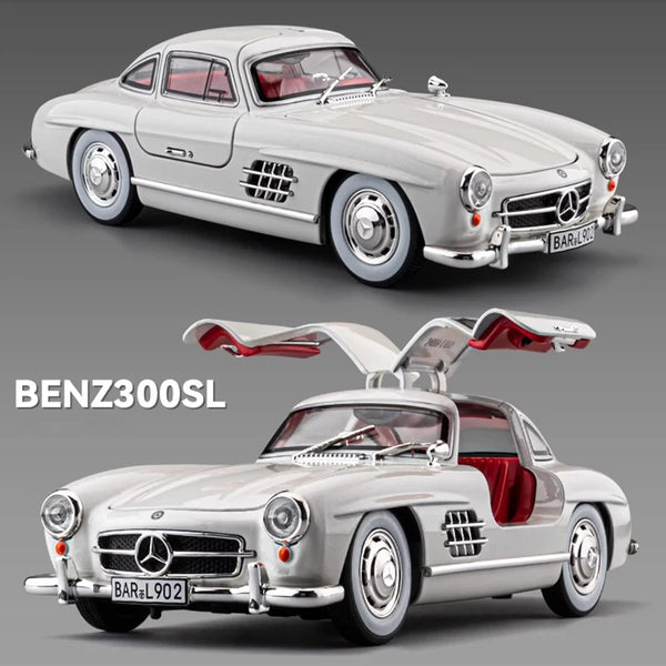 1:24 Benzs 300SL Alloy Car Model Diecasts Metal Toy Classic Vehicles Car Model Simulation Sound Light Collection Childrens Gifts - IHavePaws