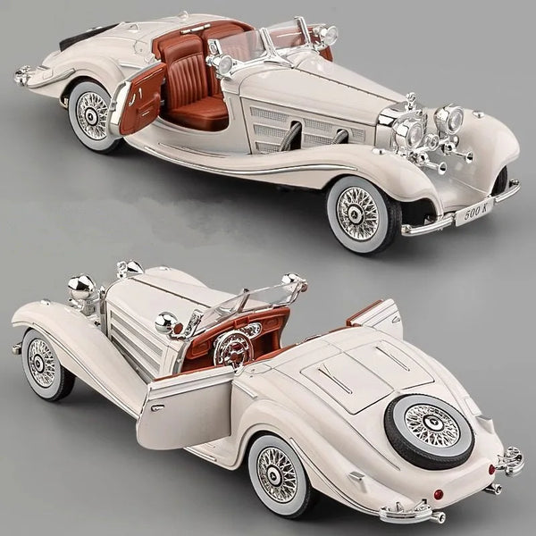1:24 1936 Benz 500K Alloy Car Model Diecast Metal Toy Classic Vehicle Car Model Simulation Sound and Light Collection Kids Gift - IHavePaws