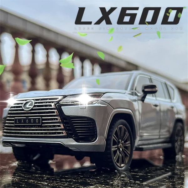 1:24 LX600 SUV Alloy Luxy Car Model Diecasts Metal Toy Off-road Vehicles Car Model Simulation Sound and Light Childrens Toy Gift - IHavePaws