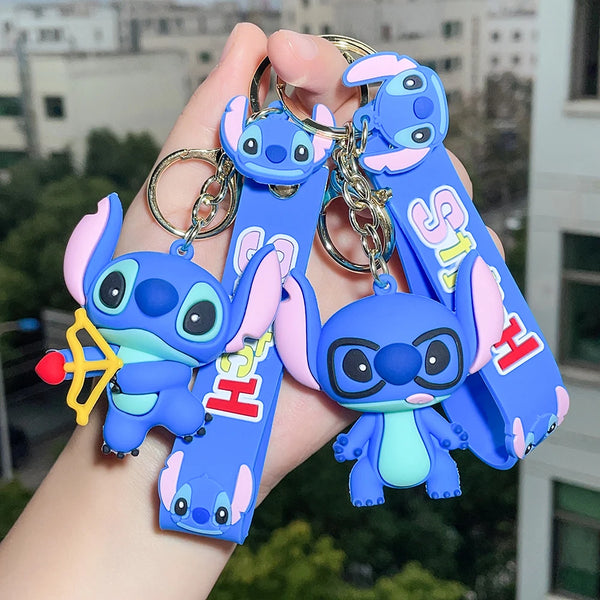 Cartoon desig Stitch Action Figure Christmas Keychain Decoration Hanging Ornaments Party Pendant Decorations Kids New Year Gifts - ihavepaws.com