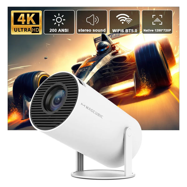 Magcubic Projector Hy300 Android 11 Dual Wifi6 200 ANSI Allwinner H713 BT5.0 1280*720P Home Cinema Outdoor Projector - IHavePaws