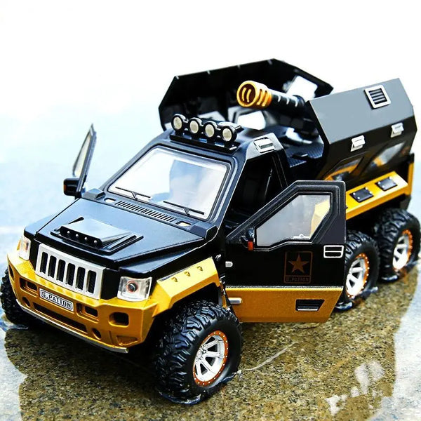 1:24 Alloy Military Armored Car Model Diecast Toy Missile Off-road Vehicle Model Explosion Proof Car Model Sound Light Kids Gift - IHavePaws