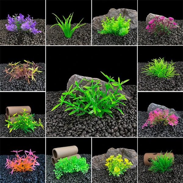 Artificial Plastic Fish Tank Mini Water Plant Decor Simulation - IHavePaws