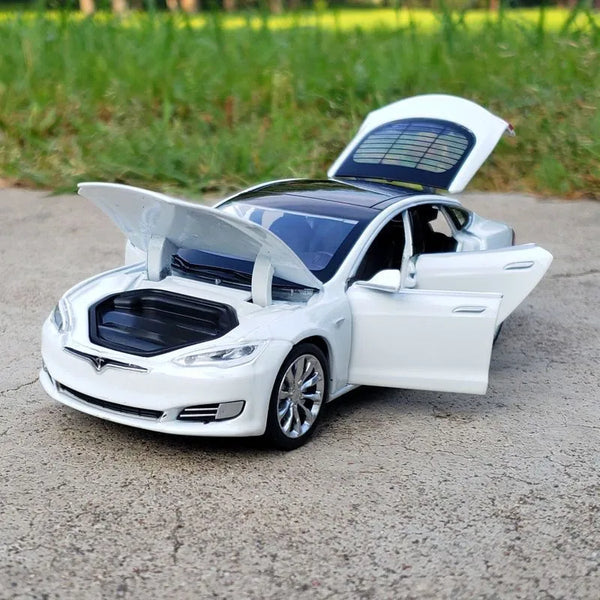 1:32 Tesla Model S 3 Alloy Car Model Simulation Diecasts Metal Toy Car Vehicles Model Collection Sound and Light Childrens Gifts - IHavePaws