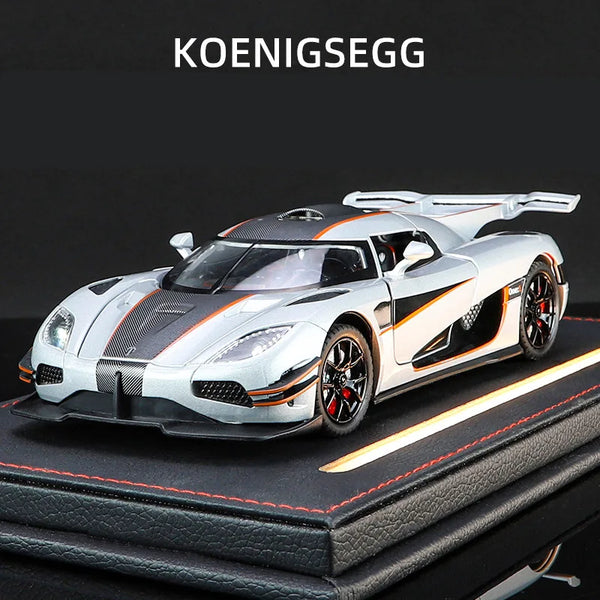 1:24 Koenigsegg ONE 1 Alloy Racing Car Model Diecast Metal Sports Car Vehicle Model Simulation Sound and Light Children Toy Gift - IHavePaws