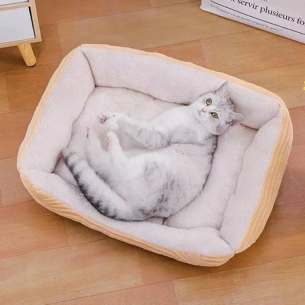 Square Plush Kennel: The Perfect Bed for Your Pet cat dog bed 08 / XS(43X34X12CM) - IHavePaws
