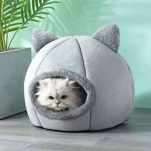 Pet Tent Cave Bed for Cats Small Dogs M / Gray - IHavePaws